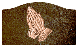 DASHELL-516-BZ-SH-BR Bronze Praying Hands Shimmer Brown Background